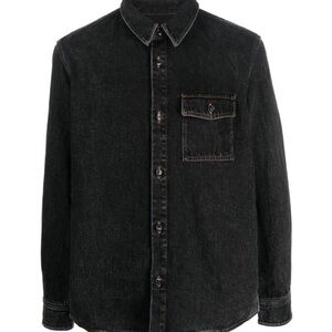 A.P.C. Black Washed Denim Button-Down Shirt